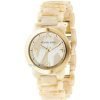 Michael Kors Horn And Goid Tone With MK Logo Dial Acrylic Watch