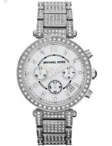 Michael Kors Parker Mother of Pearl Dial Crystalsstainless steel Ladies Watch MK5572
