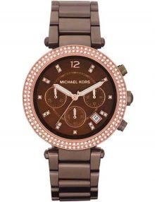 Michael Kors Parker Chronograph rose gold plated stainless steel Tone Ladies Brown Watch MK5578