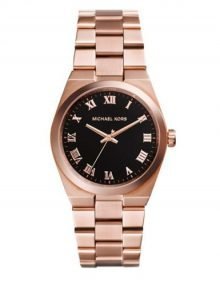 Michael Kors MK5937 Women's rose gold plated stainless steel Black Quartz Watch