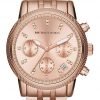 Michael Kors MK6077 Ritz Women rose gold plated stainless steel Chrono Watch