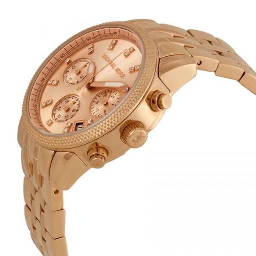 Michael Kors Ritz Mk6077 Rose Gold Chronograph Women's Watch-10597