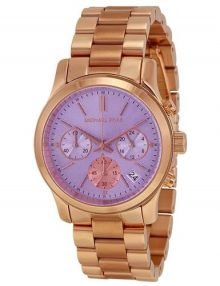 Michael Kors MK6163 Runway Women's Lilac Dial Gold Stainless-Steel Quartz Watch