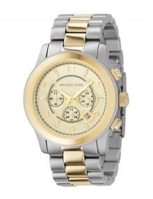 Buy Michael Kors Unisex Two-Tone Oversize Runway Watch MK8098 $189.95 - designerswatch.Com