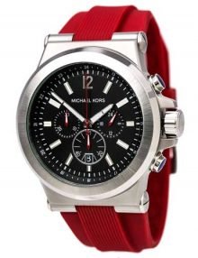 Michael Kors MK8169 Black Dial Chronograph Gents Watch with Red Rubber Strap