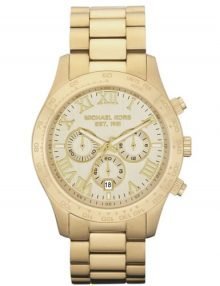 Michael Kors MK8214 Layton gold plated stainless steel Tone Unisex Large Chronograph Watch
