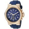 Michael Kors MK8295 Males Dylan Navy Dial Rose Gold-Tone Watch with Silicone Strap
