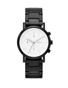 DKNY NY2149 Women' SoHo Matte Lexington White Dial Black In-plated Chronograph watch