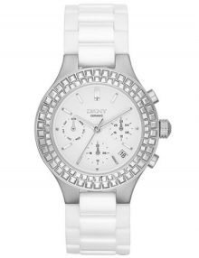 DKNY NY2223 Chambers Womens Multi-Function White Watch with Ceramic Bracelet