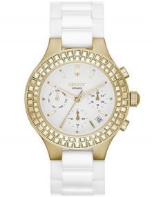 DKNY NY2224 Chambers Ladies Multi-Function White Watch with Gold Stainless Case