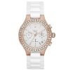 DKNY NY2225 Chambers Rose Gold Stainless Females Watch with White Ceramic Band