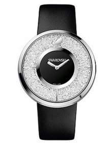 Swarovski Sparkling Dial Crystalline Womens Black Calfskin Band Watch1135988