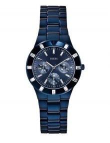 Guess W0027L3 Ladies Glisten Blue-Tone Stainless Steel Bracelet Analog Watch