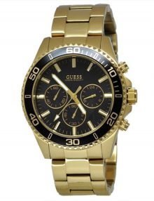 Guess W0170G2 Gold Stainless Black Dial Mens Chronograph Watch
