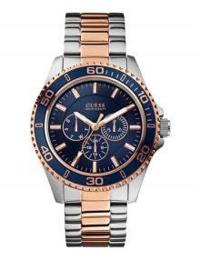 Guess W0172G3 Males Silver Stainless Steel Watch with Black Dial Analogue Display