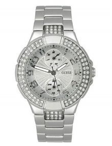 Guess Ladies W/12638L1 Silver Mini Prism Crystal Dial Watch