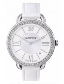 Swarovski Aila Day Silver Womens' 5095938 Leather Roman Letter Watch-0