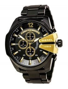 Diesel DZ4338 Mega Chief Chronograph Black Dial Black Ion-plated Men's Watch