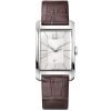Calvin Klein Women's K2M23126 'Window' Silver Dial Brown Leather