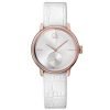 Calvin Klein K2Y236K6 Accent Women's White Dial Rose Gold PVD Leather Watch