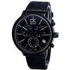 Calvin Klein K7627401 Post Minimal Men's Black Leather Quartz Watch