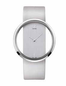 Calvin Klein Glam K9423193 Women Silver Dial Satin Strap Quartz Watch