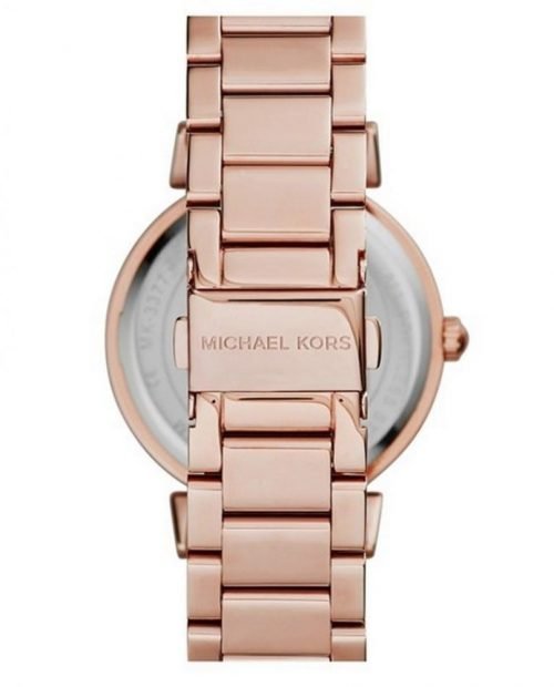 Michael Kors Caitlin Red Womens' Mk3377 Rose Gold Pave Crystal Watch-12465