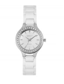 DKNY Designer NY8893 Ladies Ceramic Bracelet Stainles Steel Analog Watch