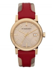 Burberry BU9111 Haymarket Ladies Gold Plated Stainless Steel Watch