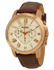 Fossil FS4991 Grant Gents Rose Gold Plated Chronograph Watch