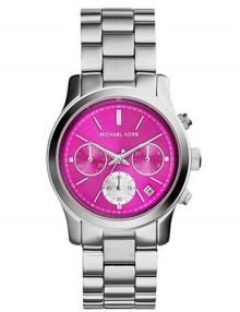 Michael Kors MK6160 Runway Women's Pink Dial Chronograph Stainless Steel Bracelet Watch