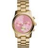 Michael Kors MK6161 Runway Women's Pink Dial Gold Stainless-Steel Quartz Watch