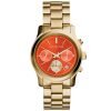 Michael Kors MK6162 Runway Women's Orange Dial Gold Stainless-Steel Quartz Watch