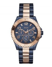 Guess U0231L6 Blue Ladies Rose Gold Plated Watch