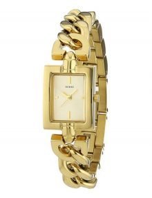 Guess W0437L2 Mini Mod Ladies Gold Plated Stainless Steel Rectangle Watch