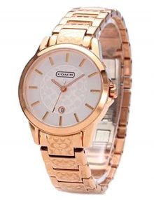 Coach 14501452 Classic Ladies Rose Gold Plated Round Watch