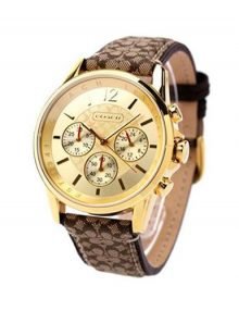 Coach 14501509 Classic Ladies Gold Plated Stainless Steel Chronograph Watch