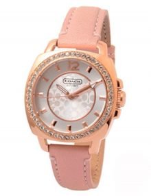 Coach 14501753 Boyfriend Ladies Gold Plated Stainless Steel Square Watch