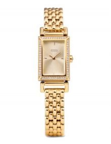 Coach 14501810 Madison Ladies Gold Plated Stainless Steel Rectangle Watch