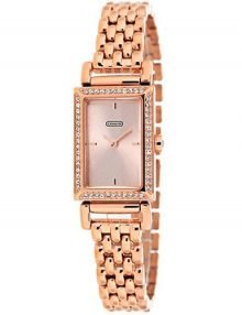 Coach 14501811 Madison Ladies Rose Gold Plated Rectangle Watch