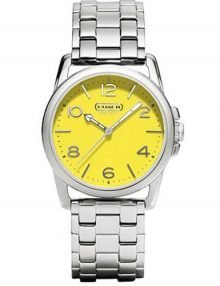 Coach 14501831 Sydney Ladies Stainless Steel yellow dial Women Round Watch