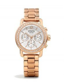 Coach 14501884 Lexington Ladies Rose Gold Plated White Dial Round Watch