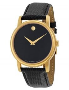 Movado 2100005 Museum Gents Gold Plated Stainless Steel Round Watch