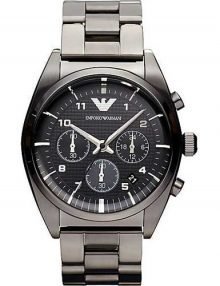Emporio Armani AR0376 Classic Gents Black Ion Plated Chronograph Watch