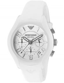 Emporio Armani AR1431 Ceramica Gents White Ceramic Chronograph Watch