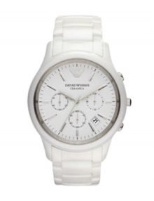 Emporio Armani AR1453 Ceramica Gents White Ceramic Chronograph Watch