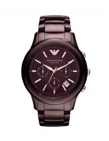 Emporio Armani AR1454 Ceramica Gents Brown Ceramic Chronograph Watch