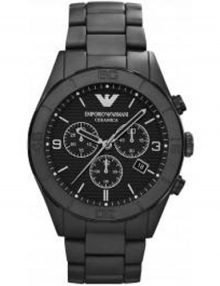 Emporio Armani AR1458 Ceramica Gents Black Ceramic Chronograph Watch