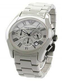 Emporio Armani AR1460 Ceramica Gents White Ceramic Chronograph Watch