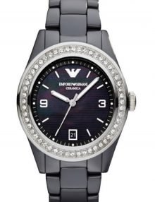 Emporio Armani AR1468 Ceramica Ladies Black Ceramic Watch